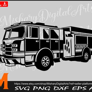 Firefighter Truck svg, Firefighter svg, Fireman svg - SVG cut file, Vector, Png, Silhouette Digital Download
