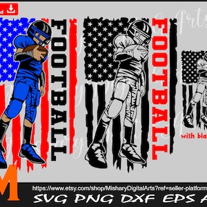 Layered US Football Boy Player, American Football svg, with Blank Name for Cricut, CNC, Vinyl Cutter, Decal Sticker, T-Shirt File.
