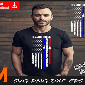 Patriotic U.S. Air force, U.S Air Forces SVG - Air Force SVG, Veteran Clipart, US Flag Svg for Armed Forces - Instant Digital Downloads