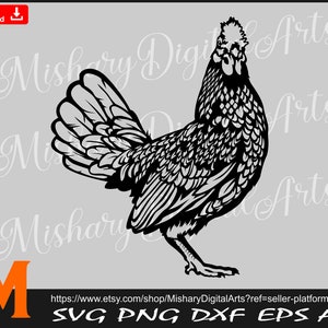 Hen svg, Chicken svg, Farm Animal svg, Silhouette - Cutting and Printable Digital Files