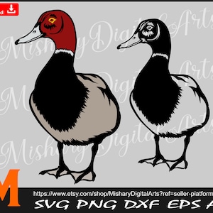 Cool Standing Red Head Duck svg, Duck svg, Wild Duck svg, Duck Hunting svg, Duck Sulhouette -  Printing and Cutting Digital Downloads