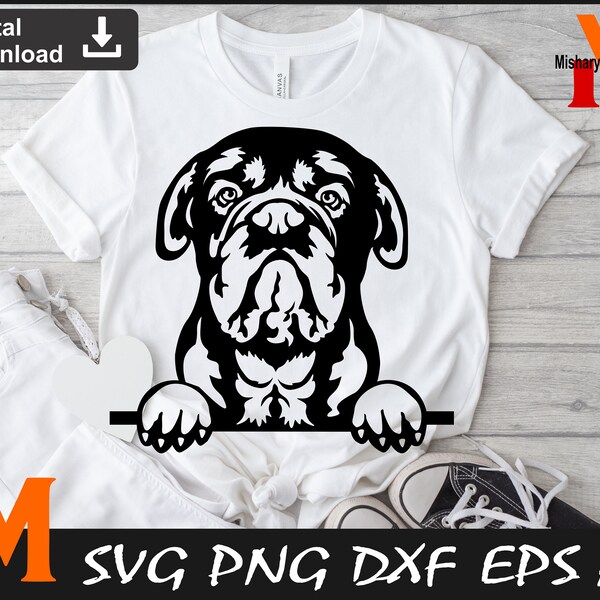 Peeking mastiff svg, Bullmastiff svg, mastiff svg, angry dog svg - Cut and Printable Files Digital Download