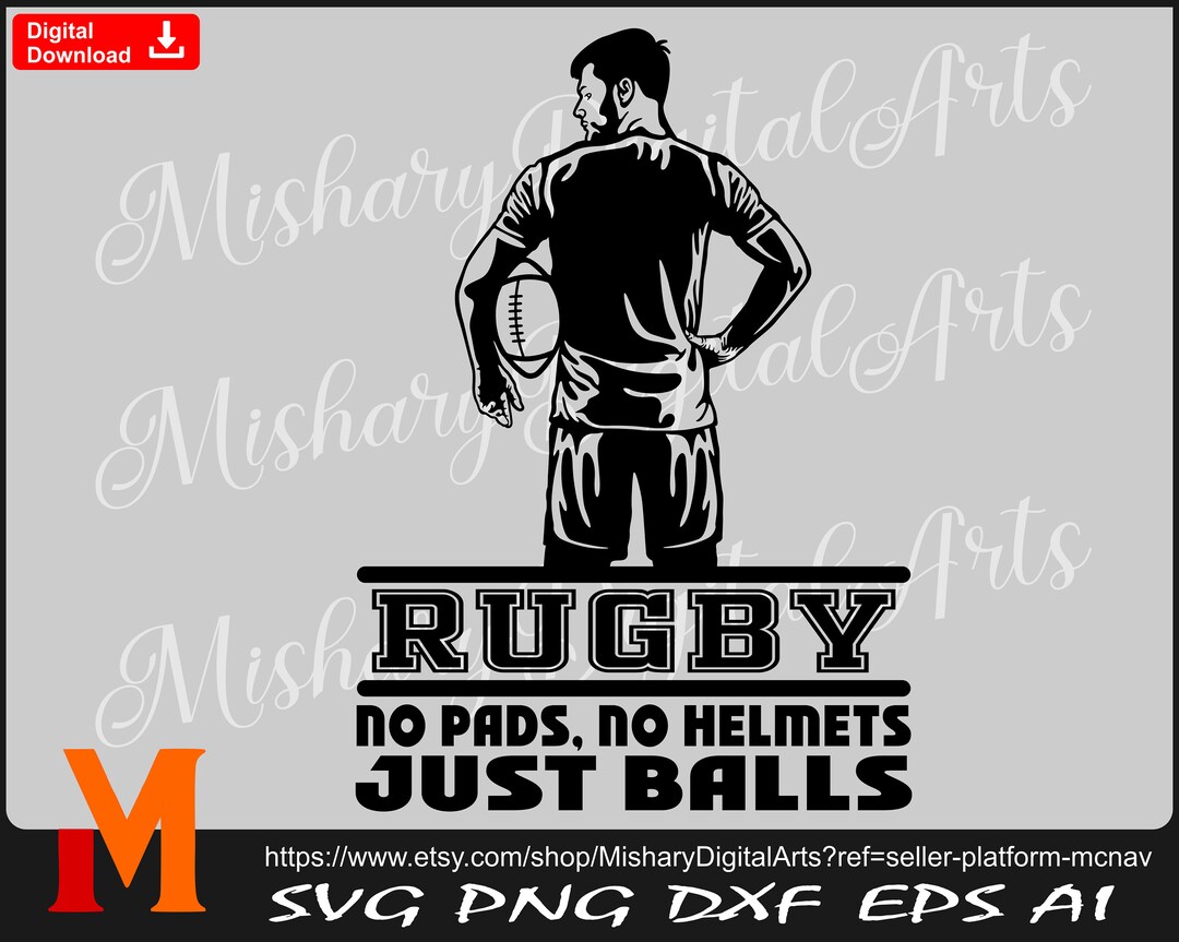 No Pads No Helmets Just Balls Rugby Svg Patriotic US Rugby Etsy