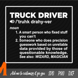 Significado de motorista de caminhão (substantivo), Trucker Noun svg, Trucker svg - SVG Cut File, Png, Vector, Silhouette Digital Download
