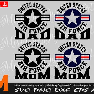 U.S Air Force Veteran Old Logo, Air Force svg, Air Force Mom svg, Air Force Dad svg - Instant Digital Downloads