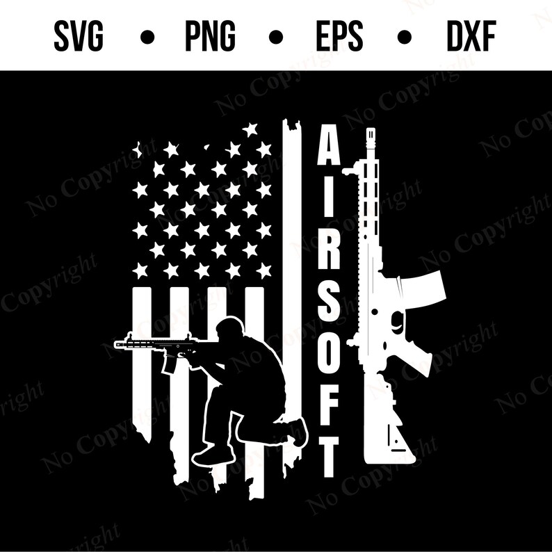 American Flag Shooter Airsoft SVG Airsoft Gun Svg Firing Etsy