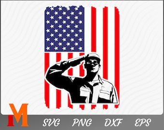 Salute Our Heroes Colored Patriotic US Flag, Military svg, Armed Forces svg - SVG cut file, Vector, Png, Dxf, silhouette Digital Download