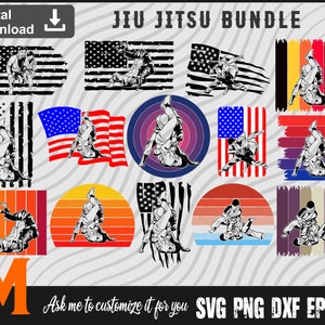 Jiu Jitsu Bundle #1 One , Retro svg, American Svg, BJJ svg, Martial Arts svg - SVG Cut File, Png, Vector, Silhouette Digital Download