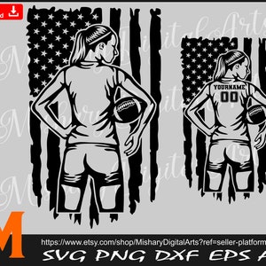 Girl Rugby Player Svg Patriotic Us Flag Svg Rugby Svg - Etsy