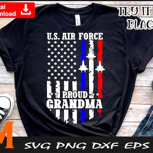U.S Air Force Proud Grandma, American Flag svg, Patriotic svg, Air Force svg - SVG cut file, Vector, Png, Dxf, silhouette Digital Download