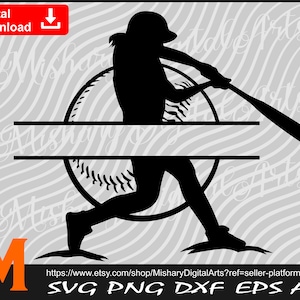 Editable Softball Names Softball SVG - Softball Cut File, Png, Vector, Sports SVG for Softball Lovers