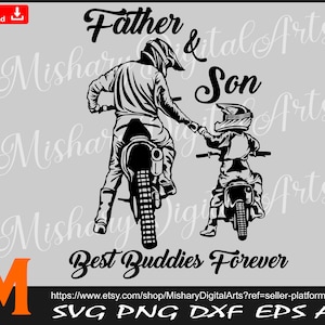 Like Father like Son Best Buddies Forever svg, Off road svg, Dirt bike svg, Motocross Svg - SVG cut file, Vector, Png, dxf Silhouette