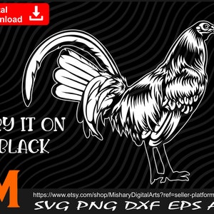 Black and White Rooster svg, Rooster Clipart, Rooster Vector, Chicken Silhouette, Chicken Print Cut file - Digital Downloads