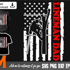 Patriotic US Flag svg, Electrician svg, Lineman Dad Svg - Lineman Cut File, Png, Vector, SVG for Lineman Lovers