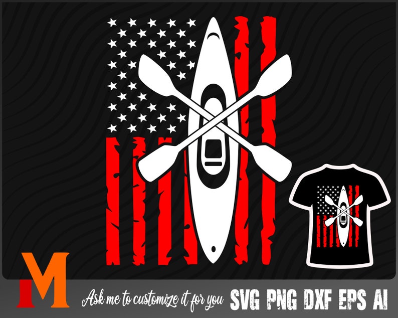 Patriotic Distressed US Flag Canoe Svg American Svg Kayak Etsy