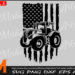 Patriottische Amerikaanse vlag Tractor svg, Farm Truck svg, Farm Life svg - SVG cut file, Clipart, Vector, Png, Silhouette Digital Download