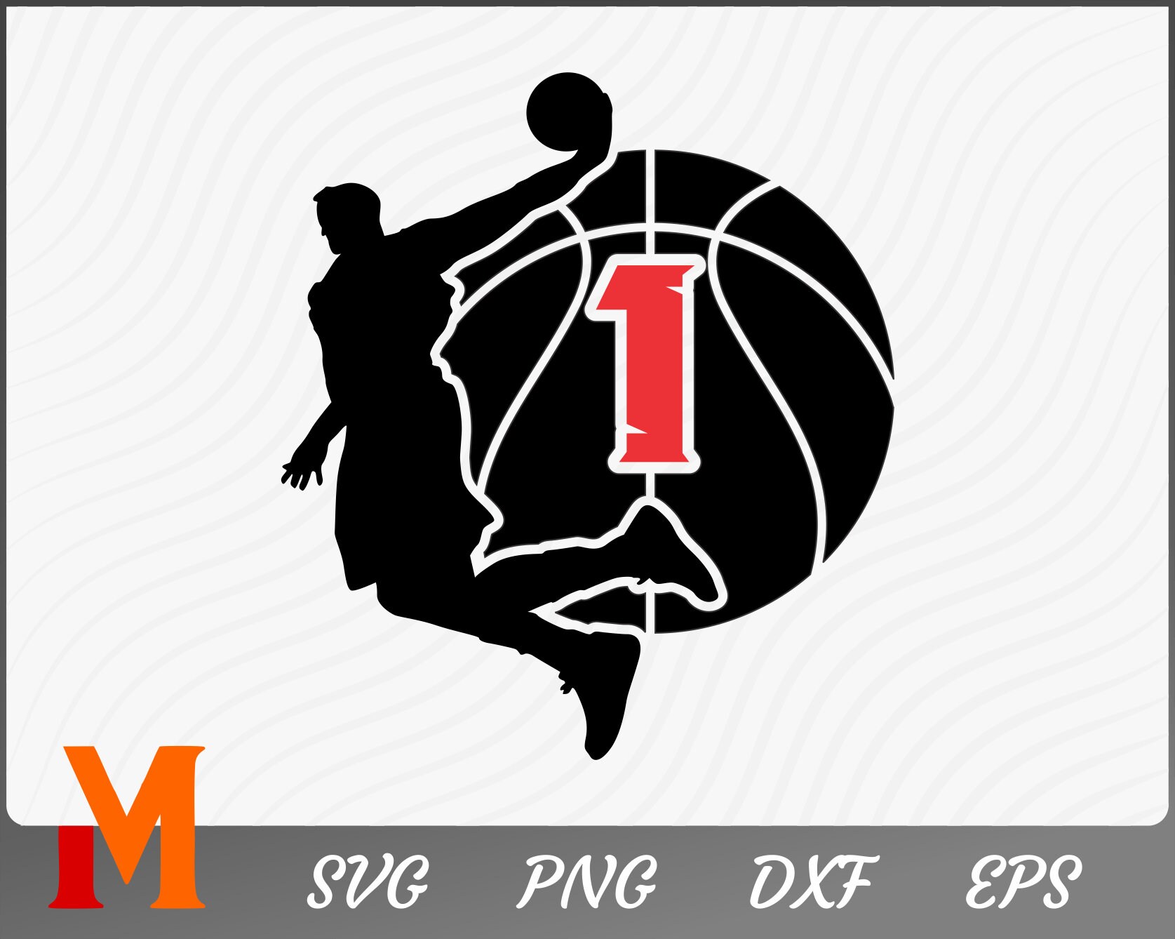 Jersey Number 1 Basketball SVG Basketball Cut File Png | Etsy