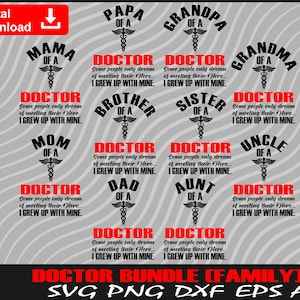 Doctor Family Bundle, Doctor svg, Doctor tees svg, Profession svg,  - SVG Cut File, Png, Vector, Silhouette Digital Download