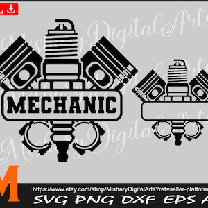 Unique Mechanic svg, Mechanic svg, Automotive svg, Tools svg - Instant Digital Download