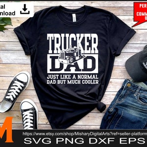 Cool Trucker Dad net als een normale papa maar veel cooler svg, Trucker vader svg, Trucker svg - gesneden bestand, Vector Silhouette Digital Download