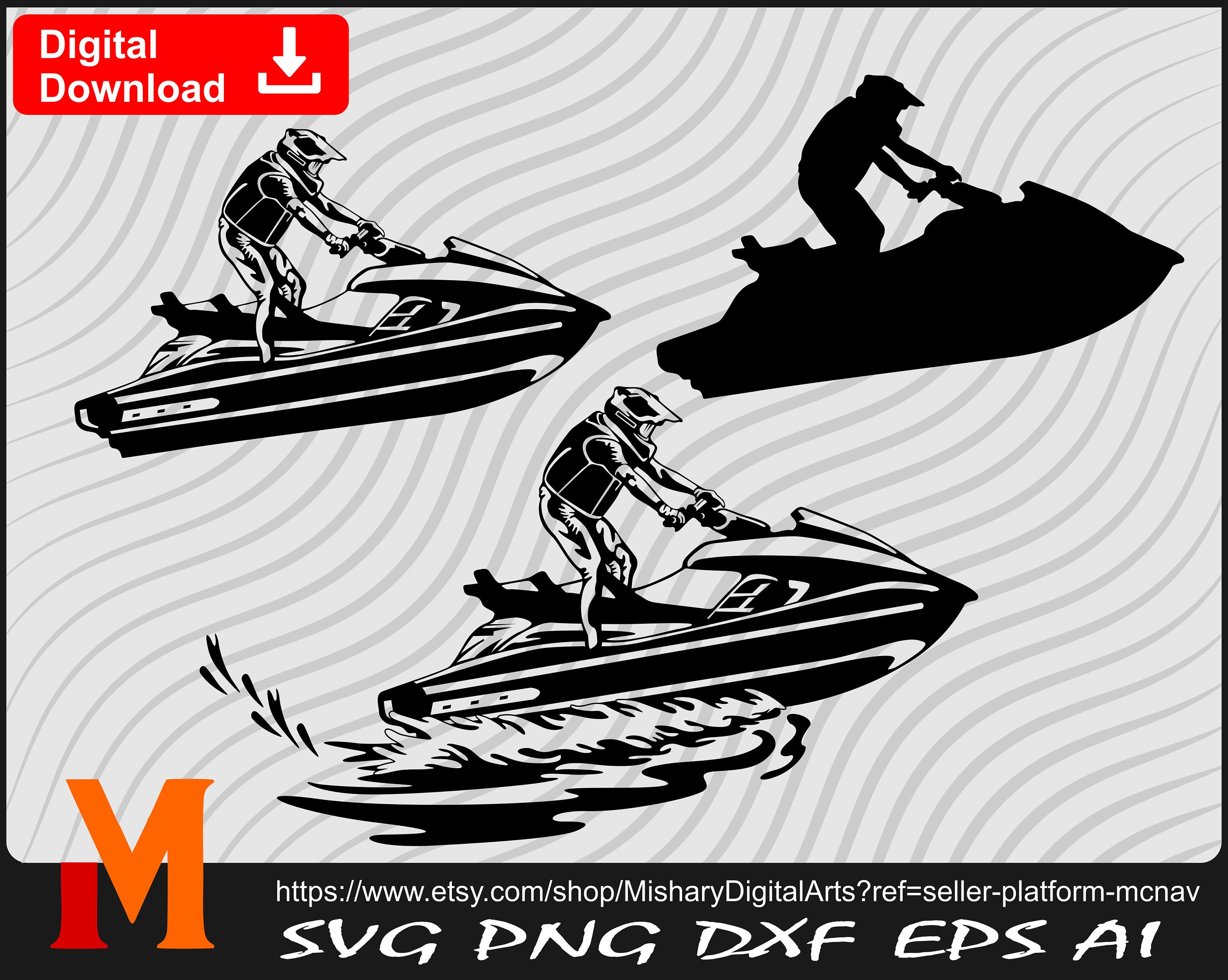 3 Version Silhouette 4 Jet Ski Svg Jet Ski Silhouette Etsy Australia