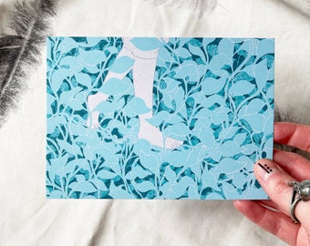 A6 Illustration Kunst Postkarte / Mini Blätter Kunstdruck