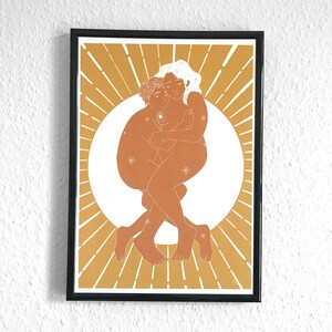 Lesbische Sonne - Queer Art - Sapphic Love Print - Lesbische Wohnkultur