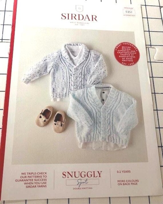 Sirdar 5351 Baby V Neck and Shawl Collar Cardigans in Snuggly 