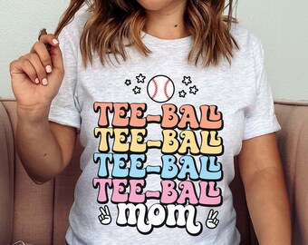 Retro Tee-Ball Mom Shirt, Teeball Mom Tshirt, Tball Mom Gift, Kids Softball, Baseball Mama, Baseball Season Tee, Gift For Baseball, T Ball