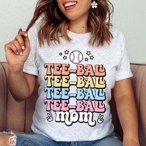 Retro Tee-Ball Mom Shirt, Teeball Mom Tshirt, Tball Mom Gift, Kids Softball, Baseball Mama, Baseball Season Tee, Gift For Baseball, T Ball
