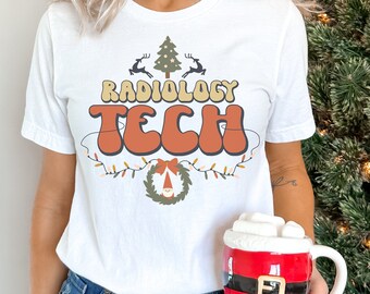 Radialogy Tech Christmas Shirt, Retro Xmas Radiology Technician Tshirt, Rad Tech Tee, Radiographer T-Shirt, Team Group Squad, Xray Tech Gift