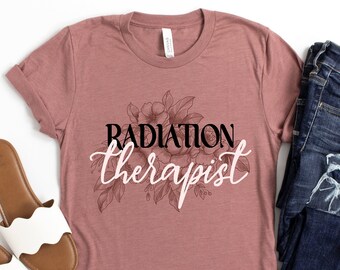 Radiation Therapist Floral Tee, Cancer Therapy Shirt