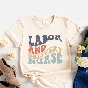 Retro Labor And Delivery Nurse Tee, L And D Nurse Shirt, Baby Nurse T-Shirt, Graduate Grad Gift, Mother Baby Vintage, Nursing Student School
