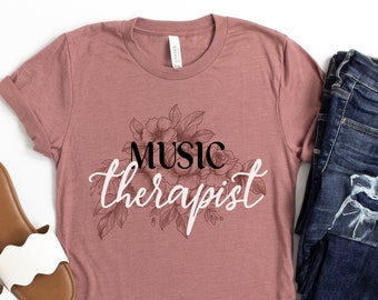 Music Therapist Floral Tee, Graduation Gift