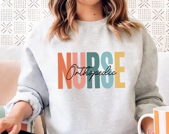 Sweat-shirt d’infirmière orthopédique, Chandail d’infirmière ortho, Diplômé d’école d’infirmières, Ortho Rn, Escouade d’infirmières, Soins infirmiers boho, Cadeau de diplômé, Vie
