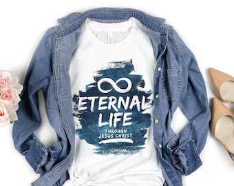 Christelijk T-shirt Eternal Life - uniseks zacht katoen