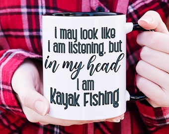Funny Kayak Fishing Mug, Gift For Dad