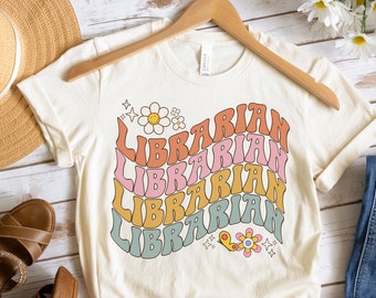 Retro Librarian Shirt, Librarian Tshirt, Book Lover Shirt, Bookworm Tee, Gift For Librarian, Reading Teacher, Bibliophile, Book Club Bookish