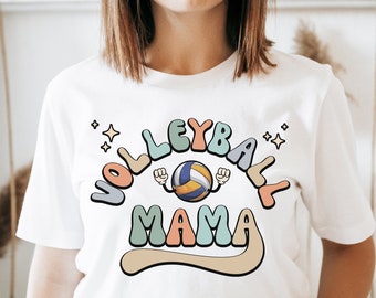 Retro Volleyball Mama Shirt, Game Day T Shirt, Volleyball Tshirt, Volleyball Team, Love Beach Volleyball, Support Squad Fan, Womens For Her