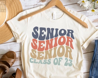 Retro Klasse 2023 T-Shirt, Senior 2023 Shirt, Abitur Shirt, Klasse von 2023 Vintage Shirt, passende GruppenHemden, High School College
