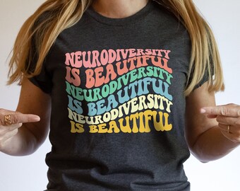 Retro Rainbow Neurodiversity T-Shirt, Autism Awareness Tee