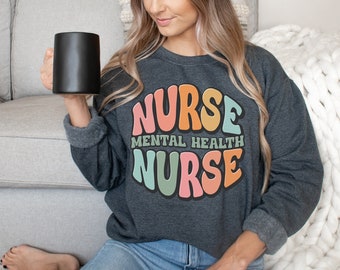 Psych Krankenschwester Sweatshirt, Retro Psych Krankenschwester Sweatshirt, Krankenschwester Crewneck, Geschenk für Krankenschwester, Mental Health Matters, Abschluss