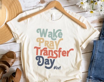 Cute Ivf Transfer Day Tee, Infertility Shirt, Gift For Surrogate, Ivf Baby Fertility Tshirt, Positive Vibes, Women's Ivf Luck Egg Transfer