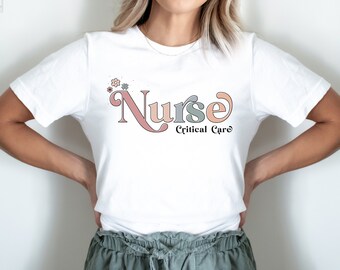 集中治療看護師 T シャツ、ICU 看護師シャツ、看護師週間ギフト、看護学生、卒業祝いギフト、ER 緊急、集中治療室 T シャツ