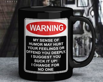 Offensive Humor Black Coffee Mug – Sarcastic Goth Novelty Gift