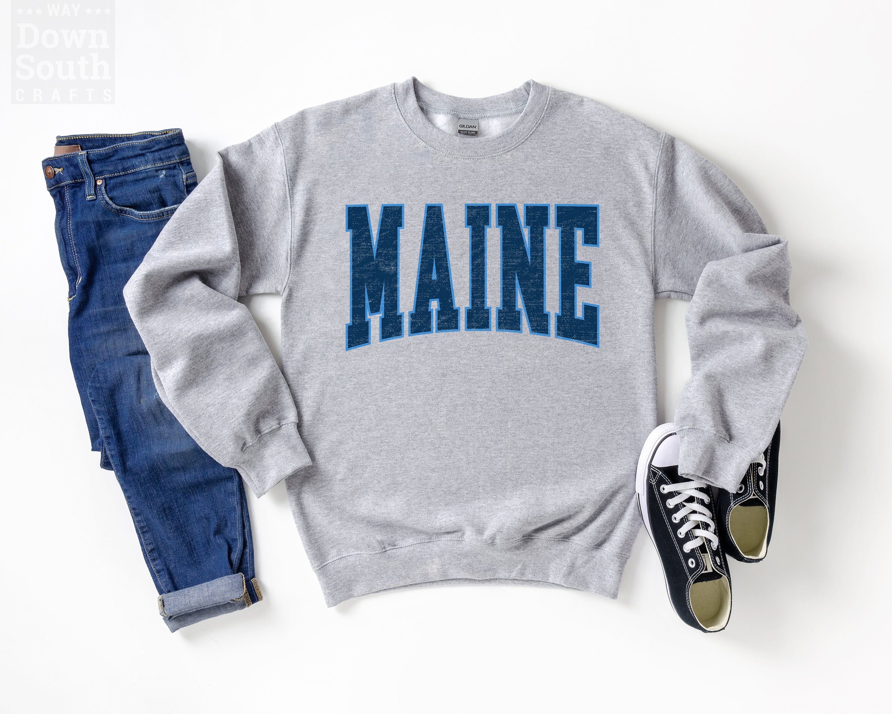 Maine Shirt Maine Sweater Maine Sweatshirt Crewneck Sweater Maine Gifts