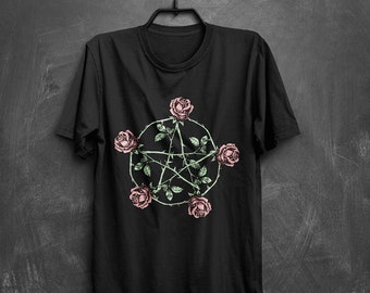 Pentagram Roses T-Shirt – Goth, Nu Goth, Emo
