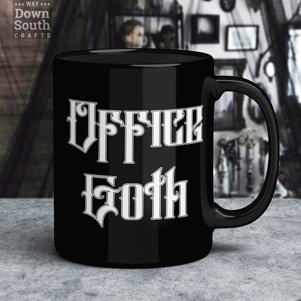 Office Goth Black Coffee Mug, Goth Gift, Nu Goth, Gothic Gifts For Her, Nu Goth,  Gothic Coffee Mug, Tumblr Aesthetic, Pastel Goth, Emo Gift