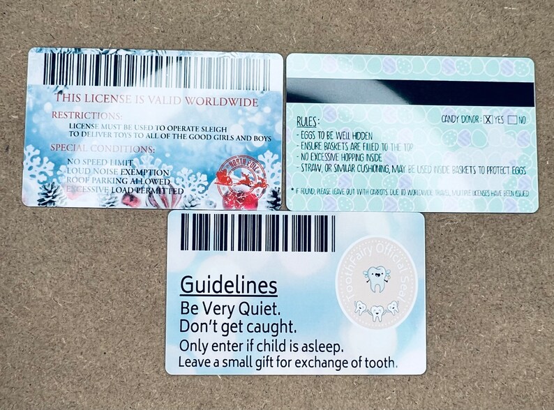 Santa Claus Easter Bunny Tooth Fairy License Bundle Etsy