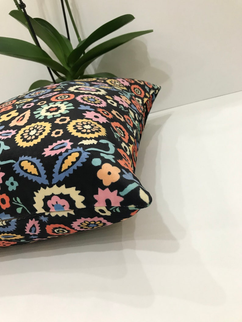 Vintage Decor Velvet Pillowcase Cotton ikat Silk Zippered Bohemian Decor Velvet ikat Double Side Cushion Cover Natural Pillow 20x20 50x50cm